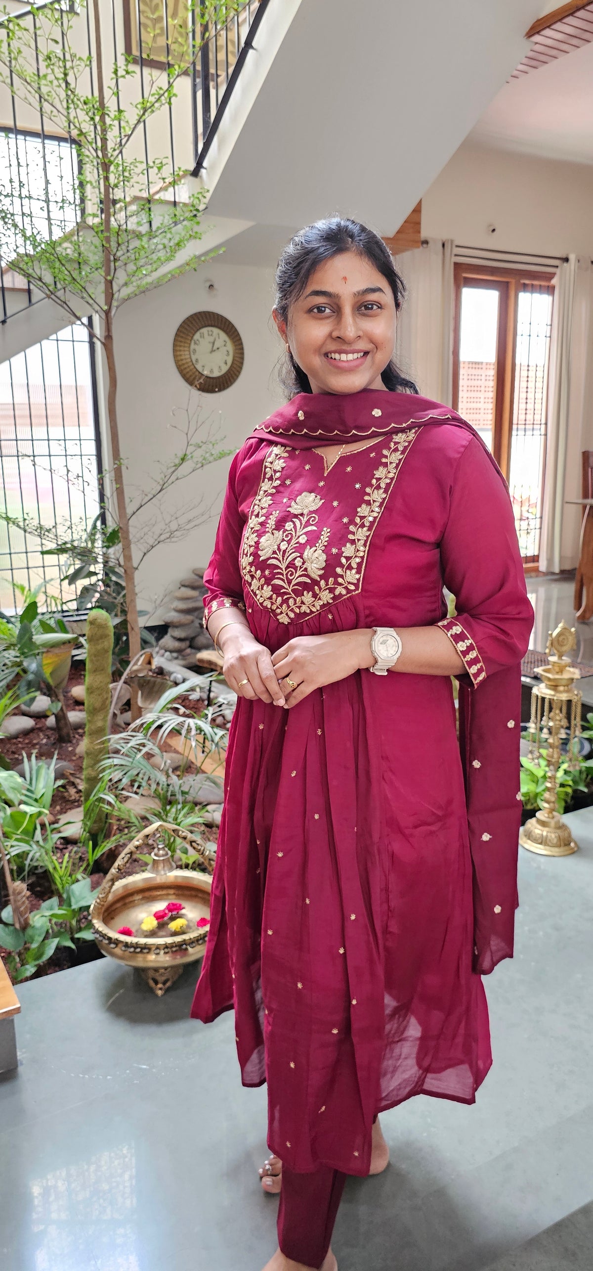 MAROON - MULCHANDERI FESTIVE SUIT