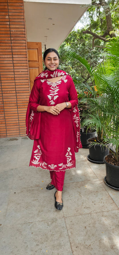 MAROON - SUIT SET