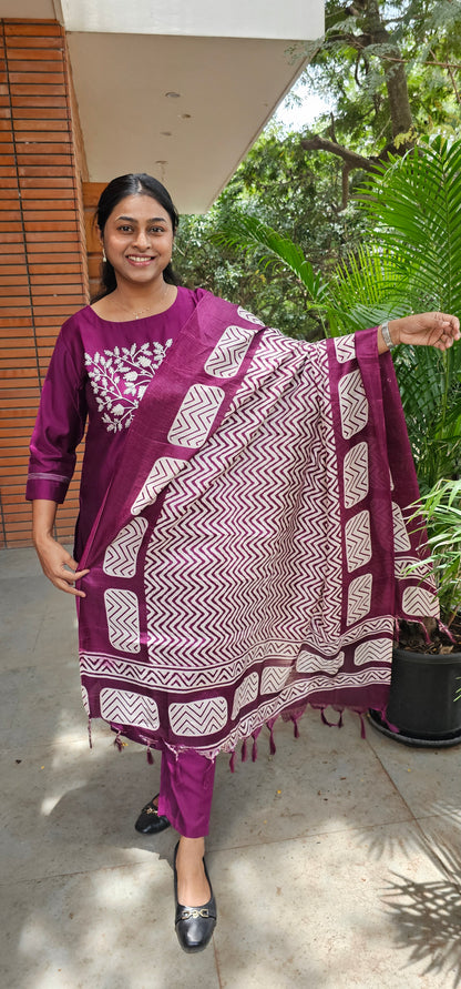 PURPLE - CRUSH SILK SUIT