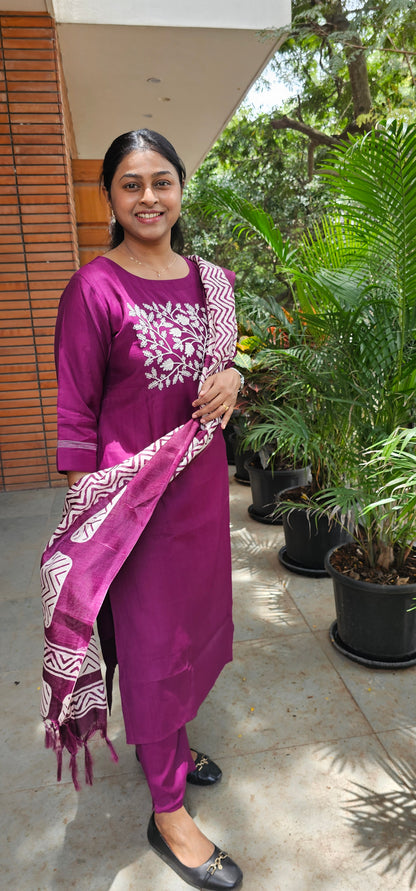 PURPLE - CRUSH SILK SUIT