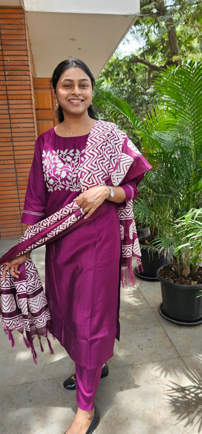 PURPLE - CRUSH SILK SUIT