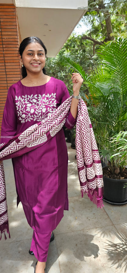 PURPLE - CRUSH SILK SUIT