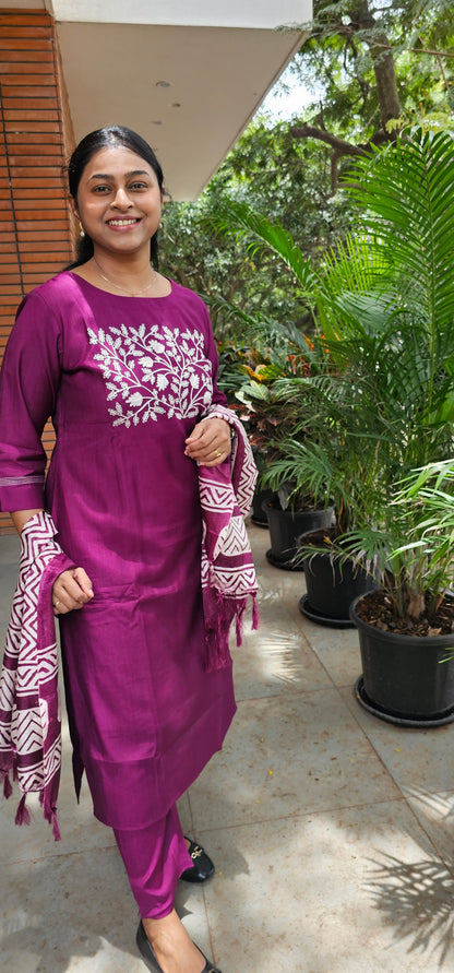 PURPLE - CRUSH SILK SUIT