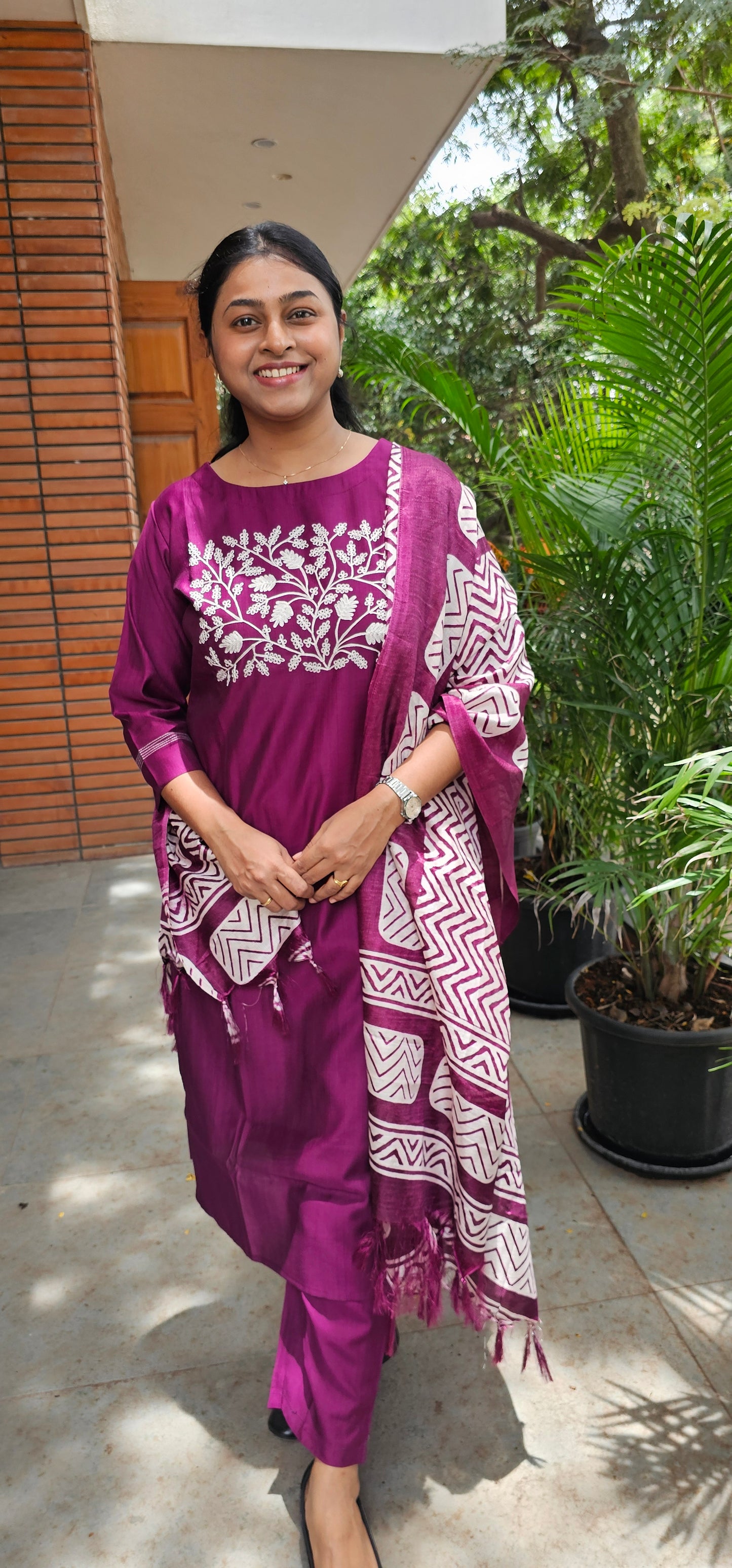 PURPLE - CRUSH SILK SUIT