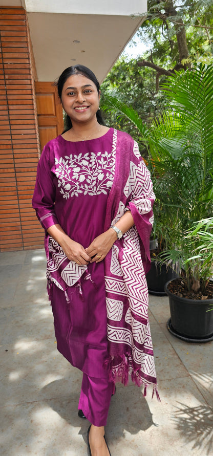 PURPLE - CRUSH SILK SUIT