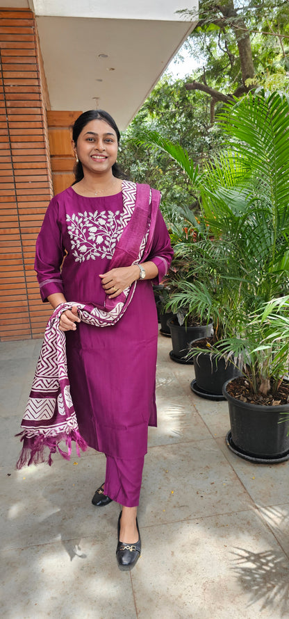 PURPLE - CRUSH SILK SUIT