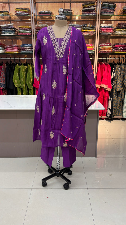 PURPLE FESTIVE SUIT - SUIT SET