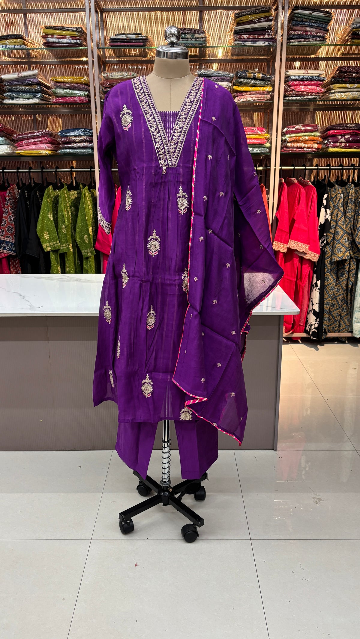 PURPLE FESTIVE SUIT - SUIT SET