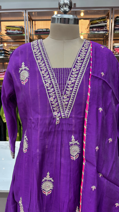 PURPLE FESTIVE SUIT - SUIT SET
