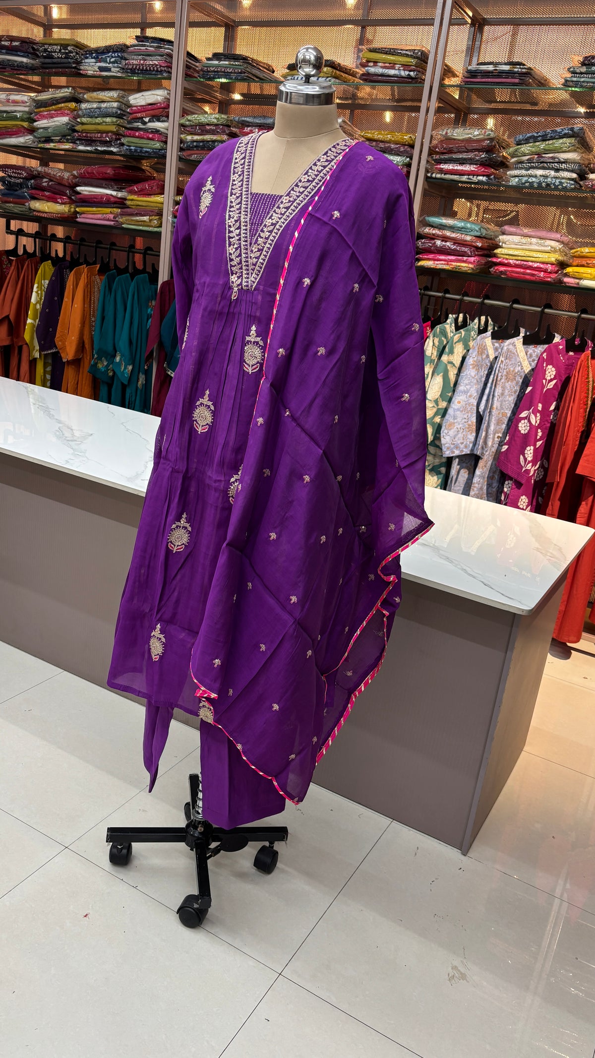 PURPLE FESTIVE SUIT - SUIT SET