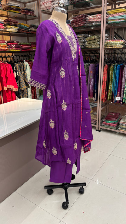 PURPLE FESTIVE SUIT - SUIT SET