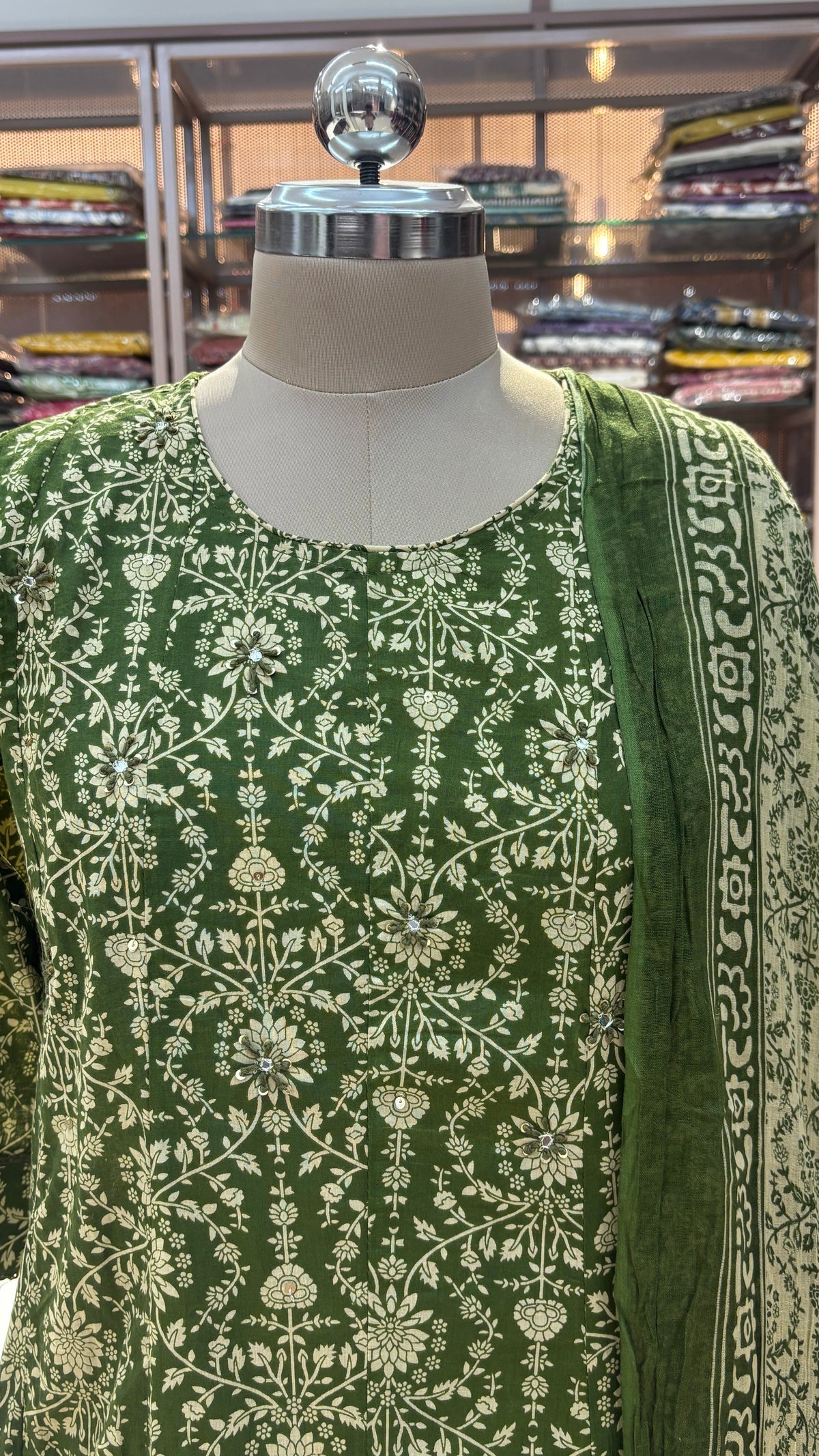 GREEN - PURE COTTON KURTA SET