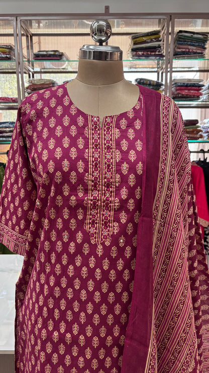PINK - PURE COTTON KURTA SET