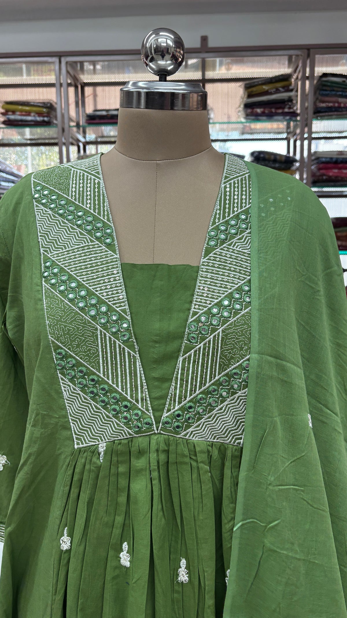 GREEN - PURE COTTON KURTA SET