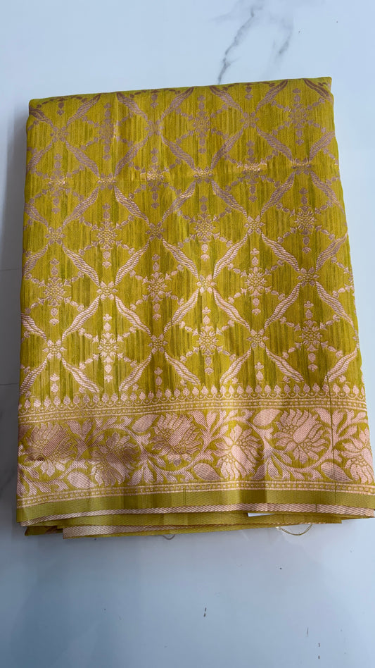 YELLOW WITH GOLD - MYSORE COTTON SAREE