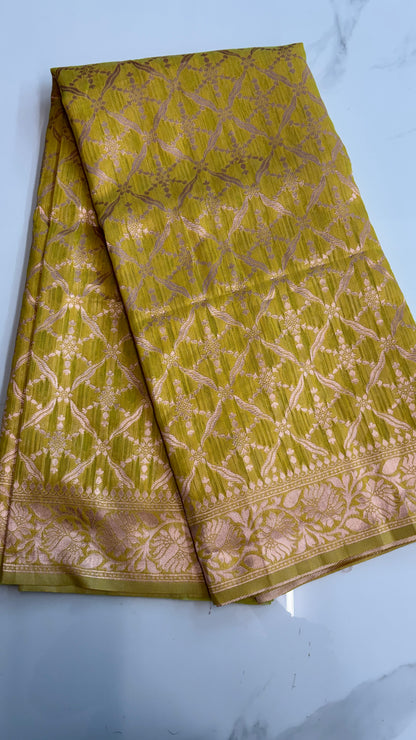 YELLOW WITH GOLD - MYSORE COTTON SAREE