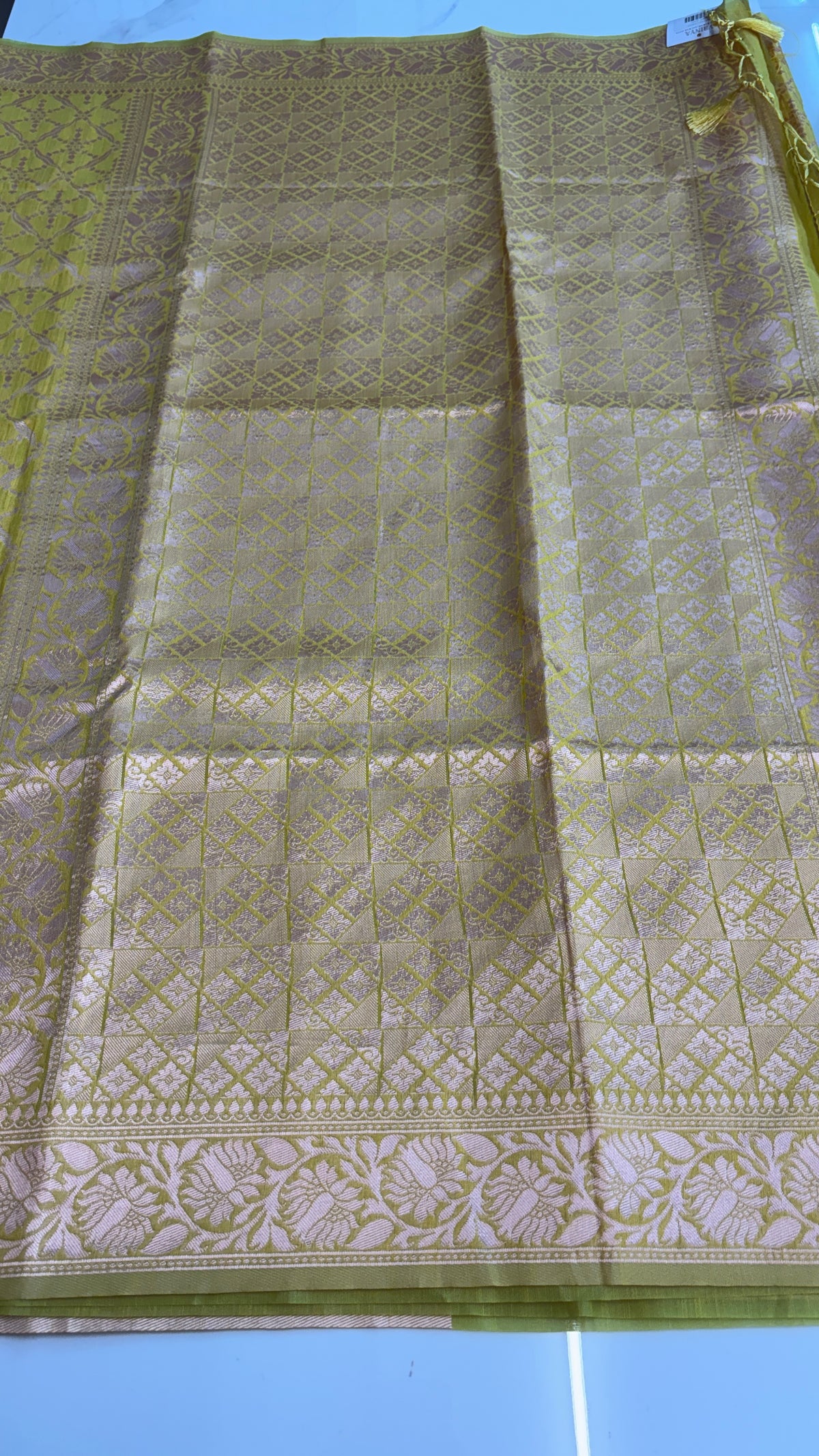 YELLOW WITH GOLD - MYSORE COTTON SAREE