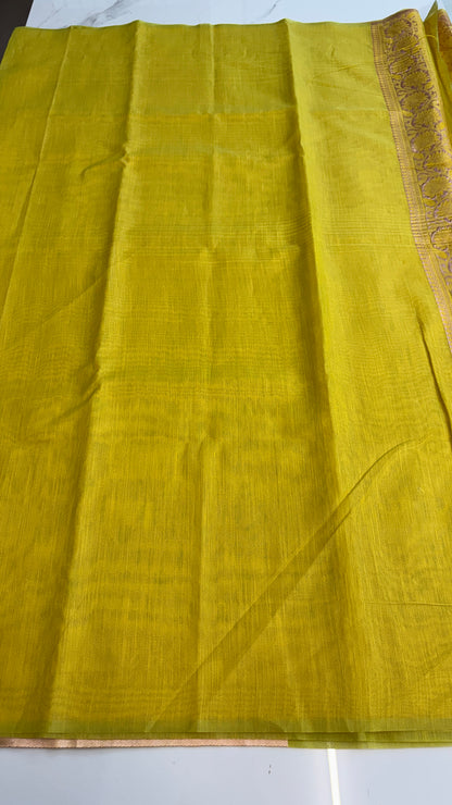 YELLOW WITH GOLD - MYSORE COTTON SAREE