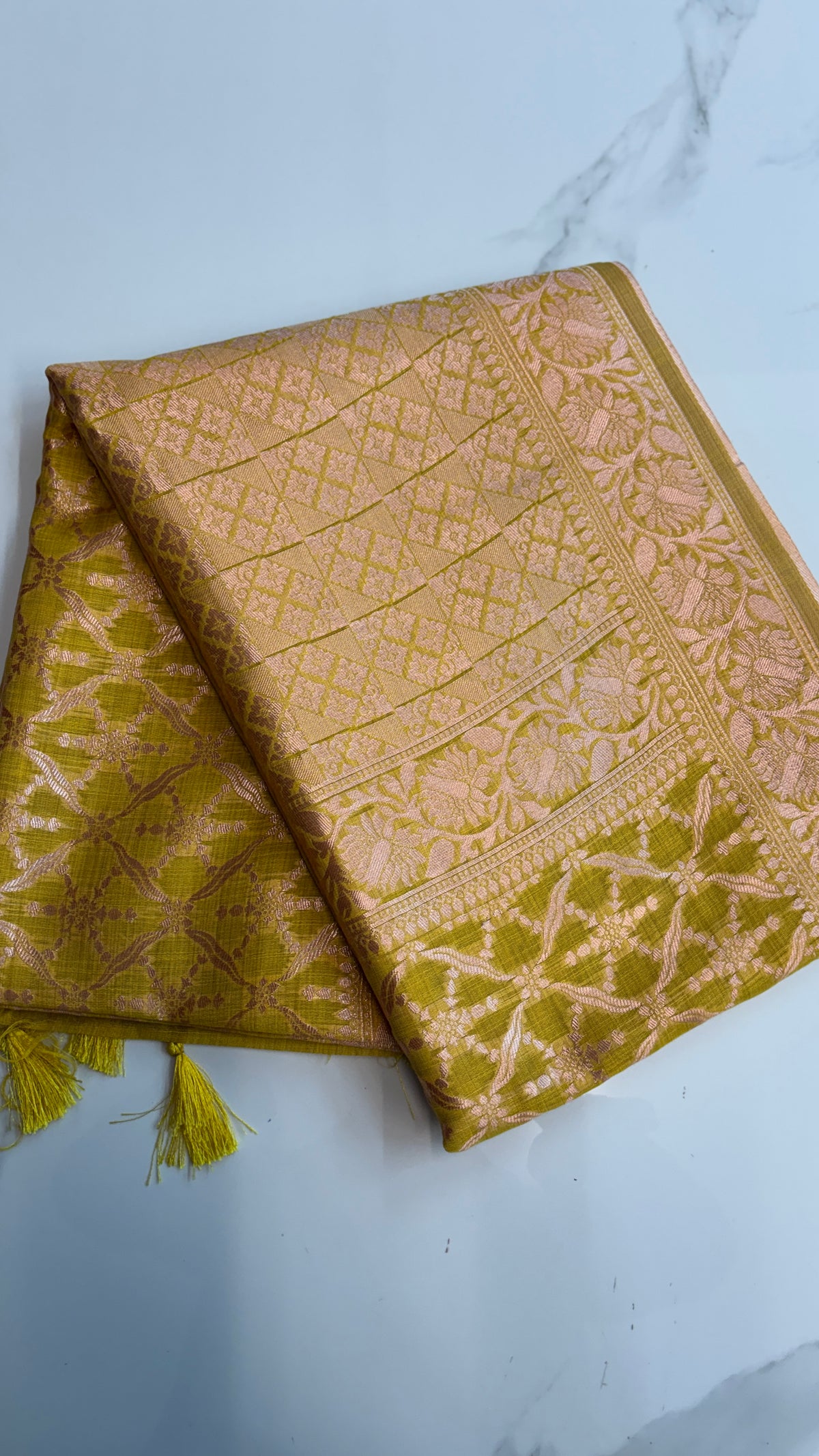YELLOW- MYSORE COTTON SAREE