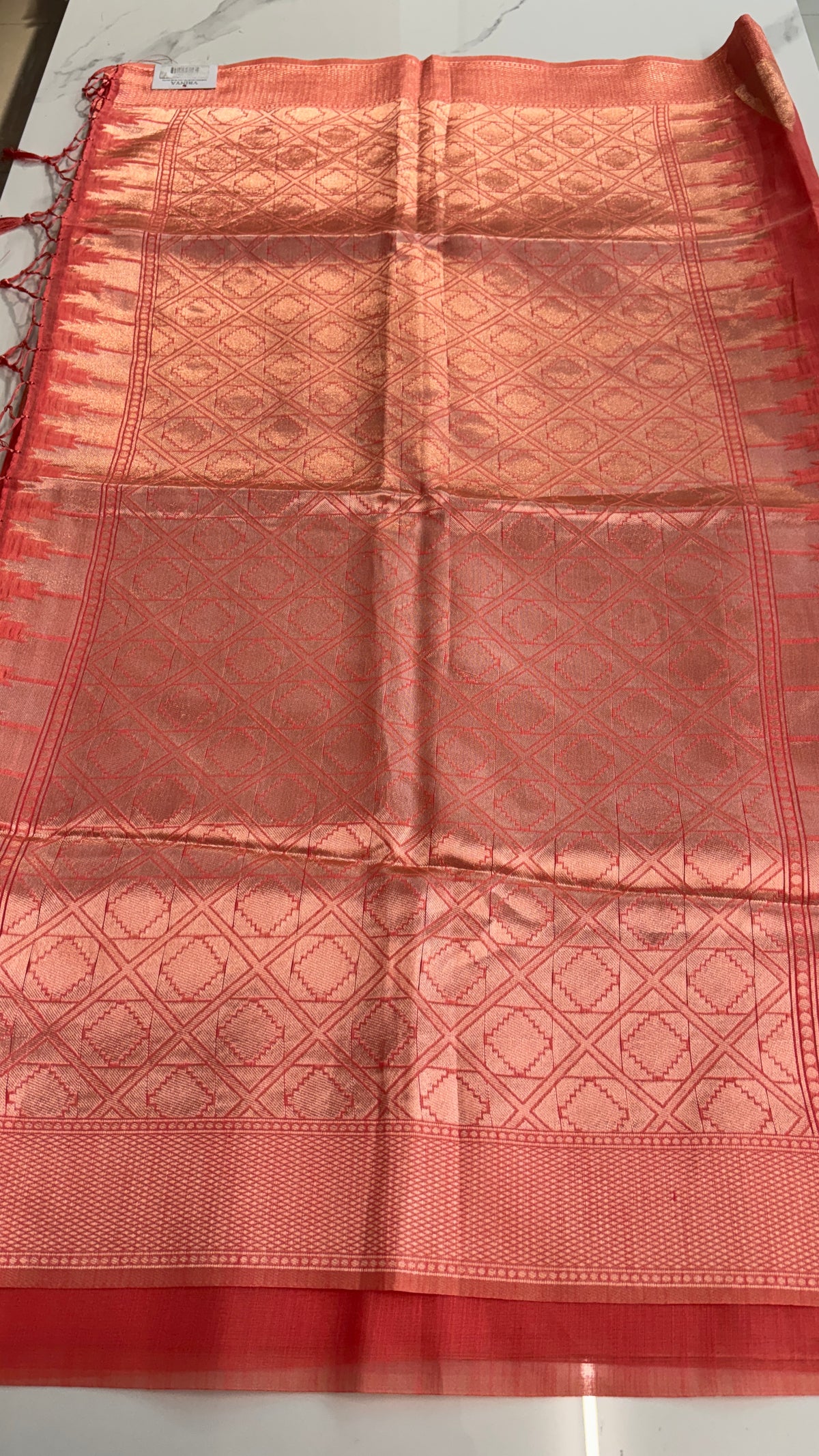CORAL PINK - MYSORE COTTON SAREE