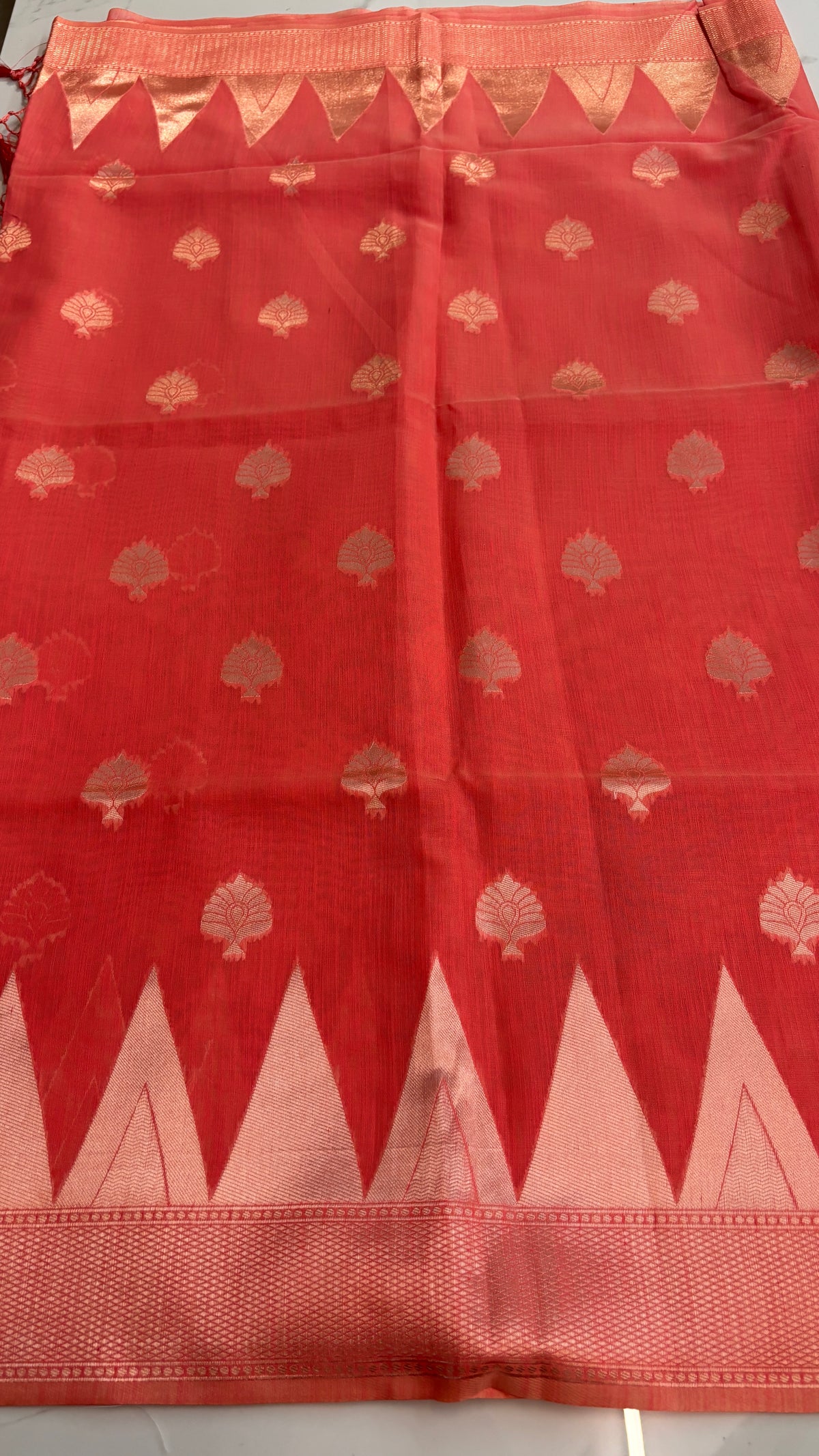 CORAL PINK - MYSORE COTTON SAREE