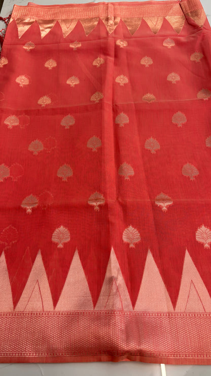 CORAL PINK - MYSORE COTTON SAREE