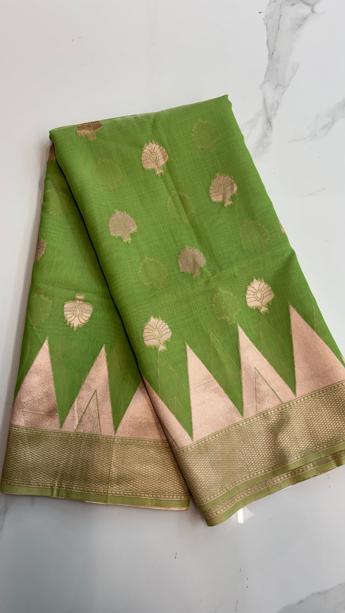 GREEN WITH GOLD - MYSORE COTTON SAREE