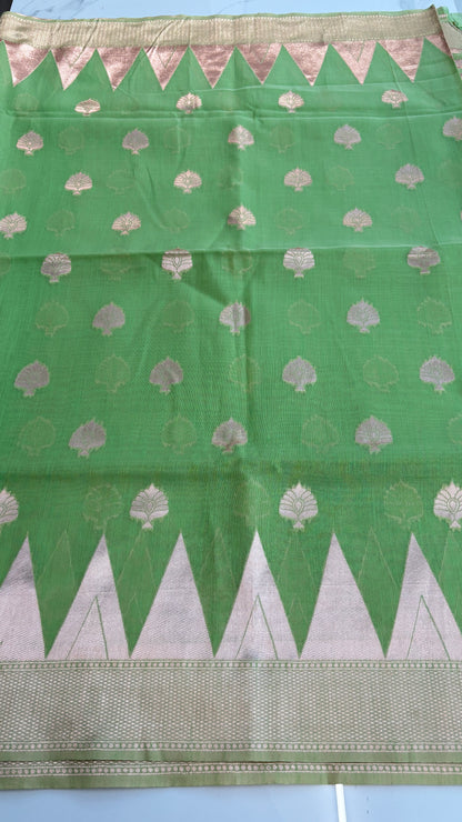 GREEN WITH GOLD - MYSORE COTTON SAREE