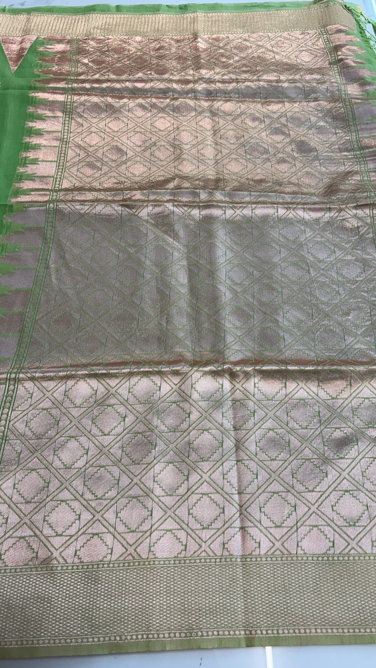 GREEN WITH GOLD - MYSORE COTTON SAREE
