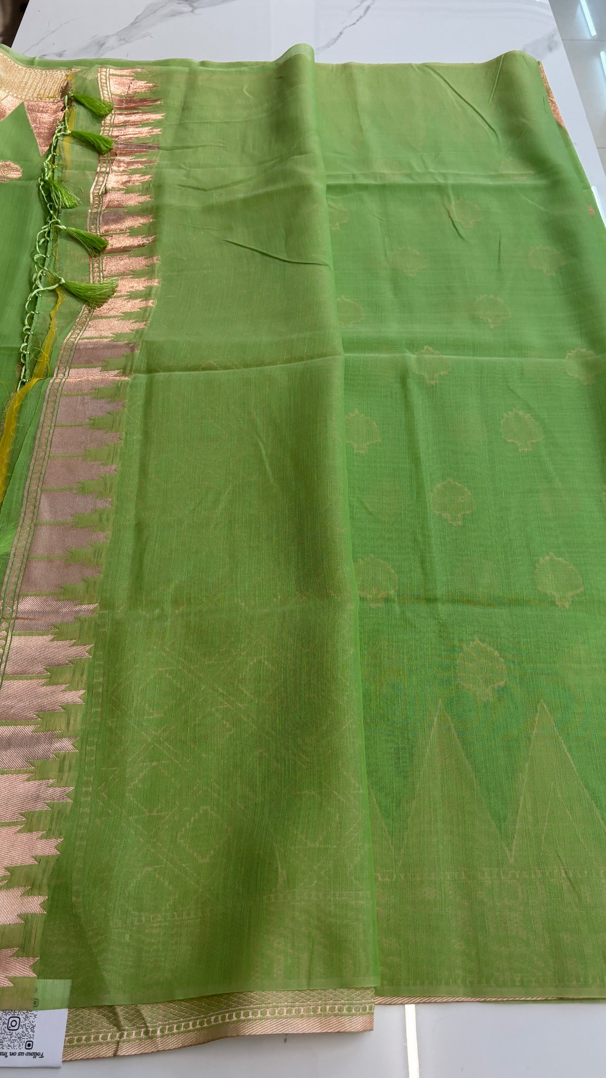 GREEN WITH GOLD - MYSORE COTTON SAREE