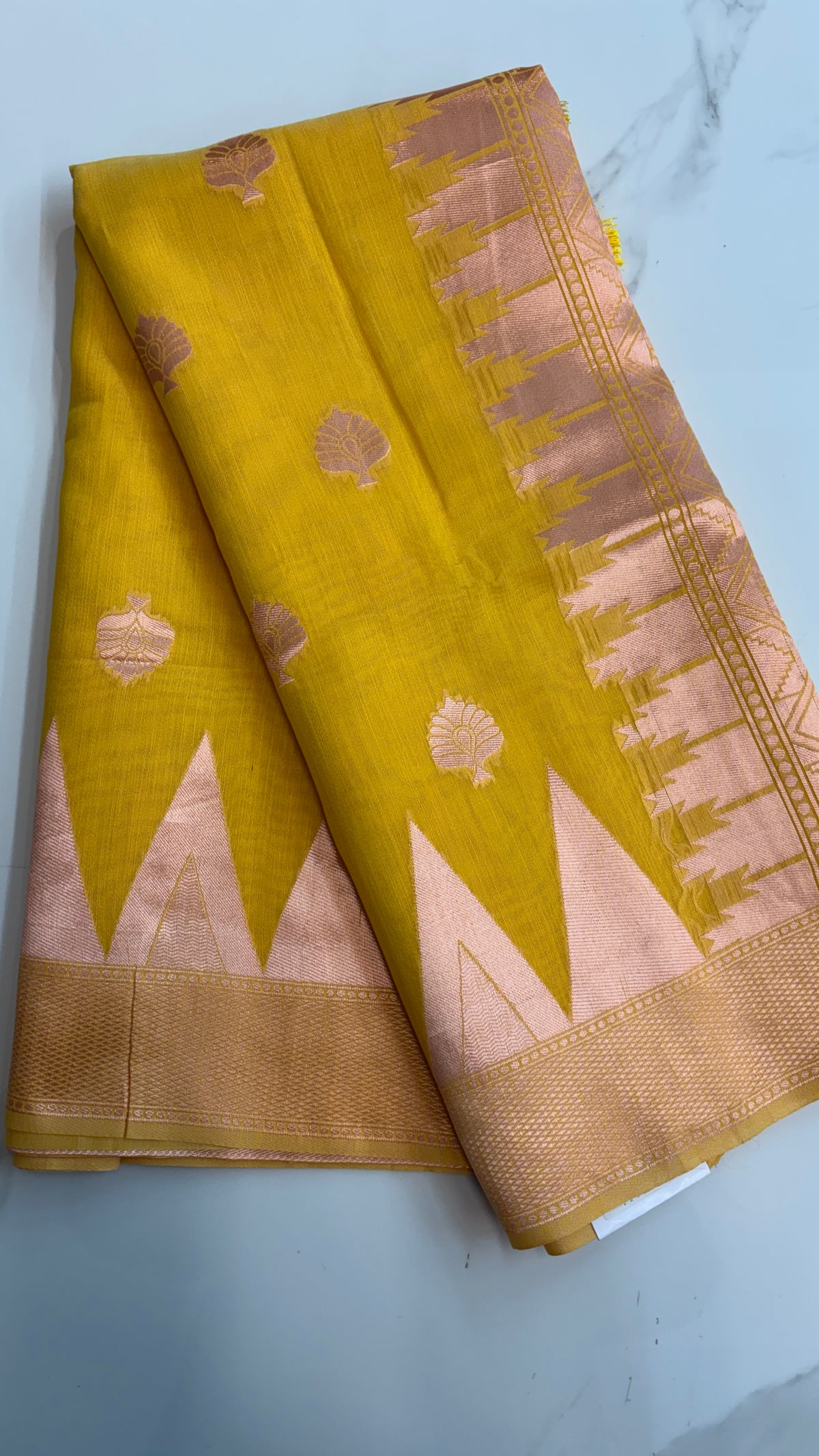 MUSTORD YELLOW - MYSORE COTTON SAREE