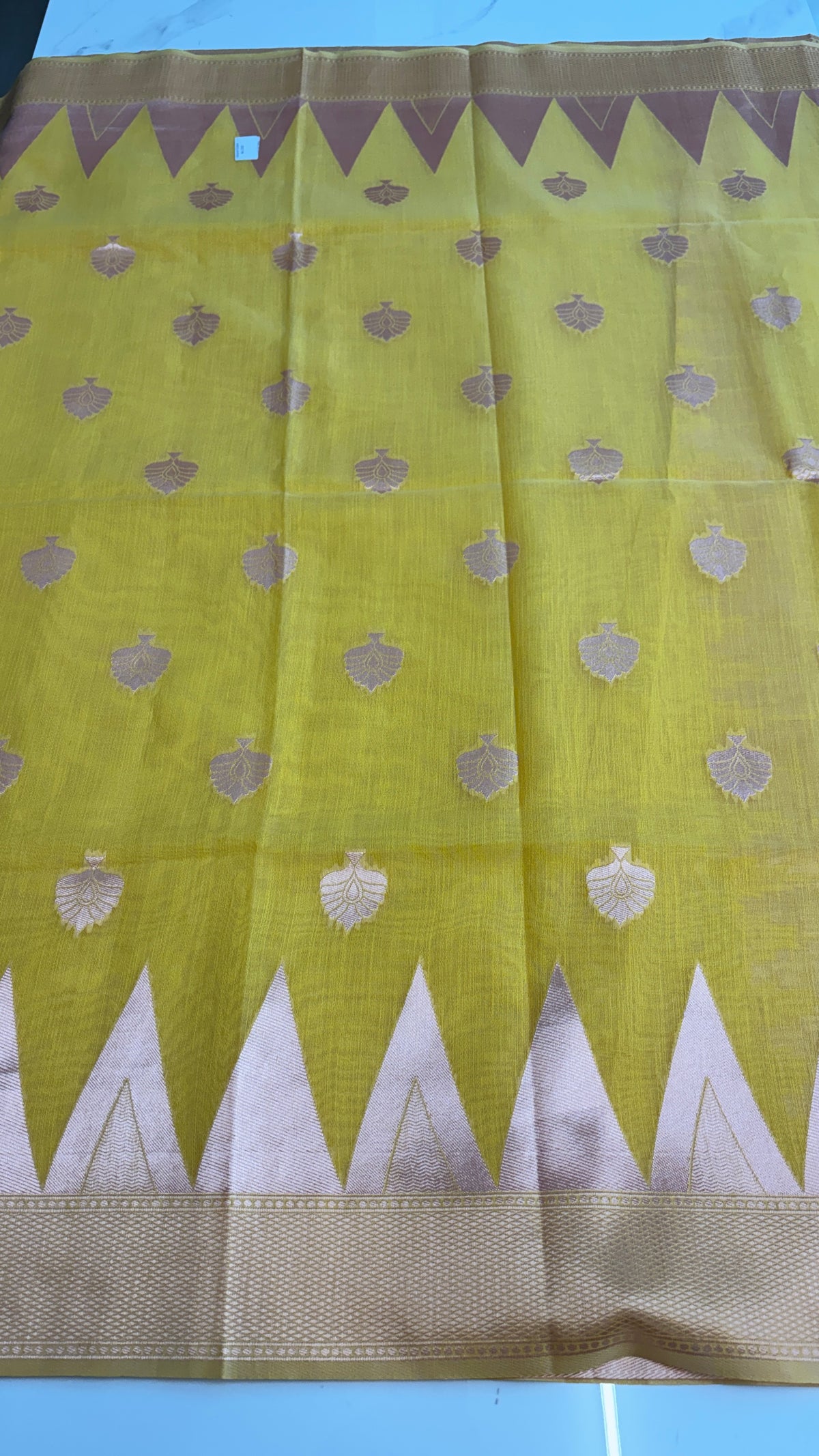 MUSTORD YELLOW - MYSORE COTTON SAREE