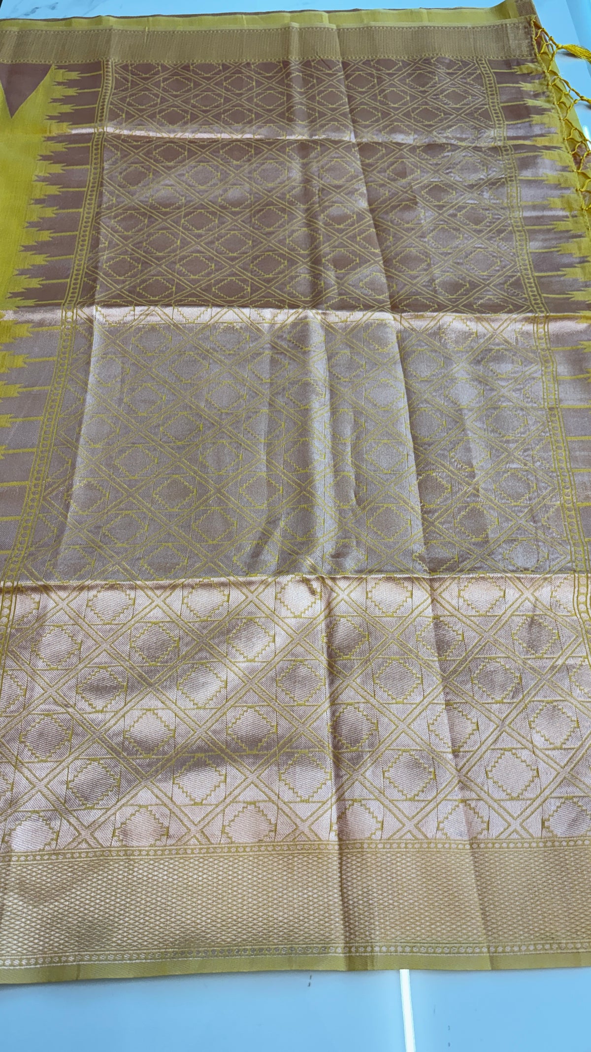 MUSTORD YELLOW - MYSORE COTTON SAREE