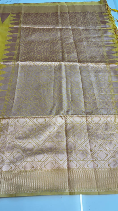 MUSTORD YELLOW - MYSORE COTTON SAREE