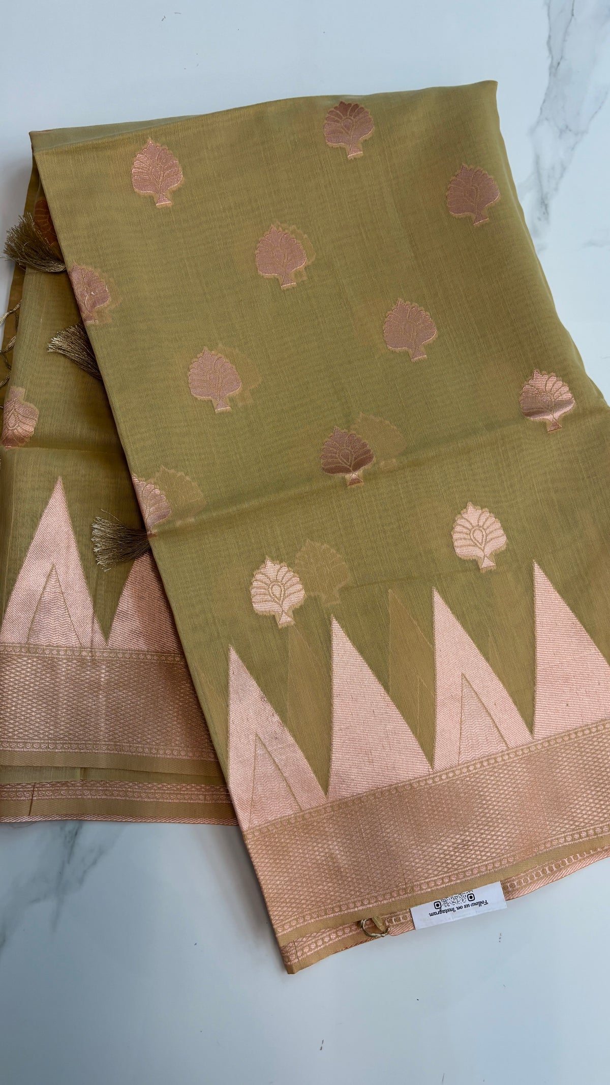 DUSTY PEACH WITH WARM GOLDEN - MYSORE COTTON SAREE
