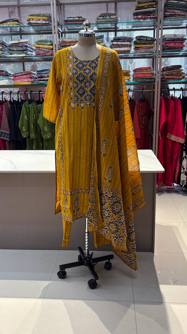MUSTORD YELLOW - PURE COTTON KURTA SET