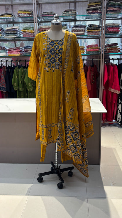 MUSTORD YELLOW - PURE COTTON KURTA SET