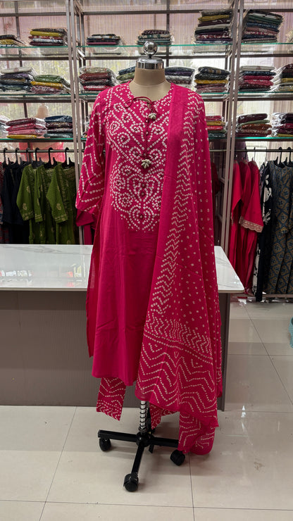 PINK- PURE COTTON KURTA SET