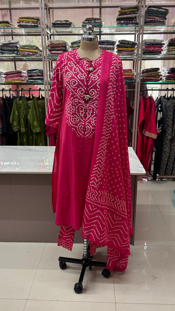 PINK- PURE COTTON KURTA SET