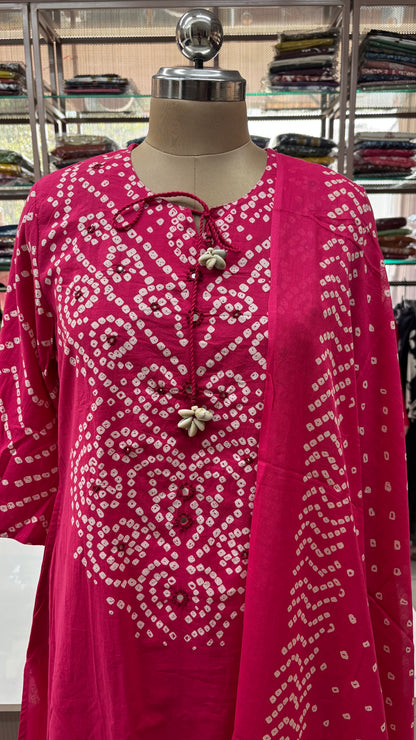 PINK- PURE COTTON KURTA SET