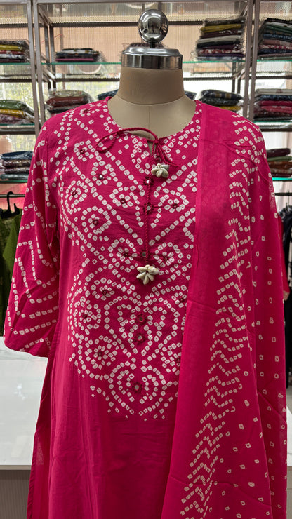 PINK- PURE COTTON KURTA SET