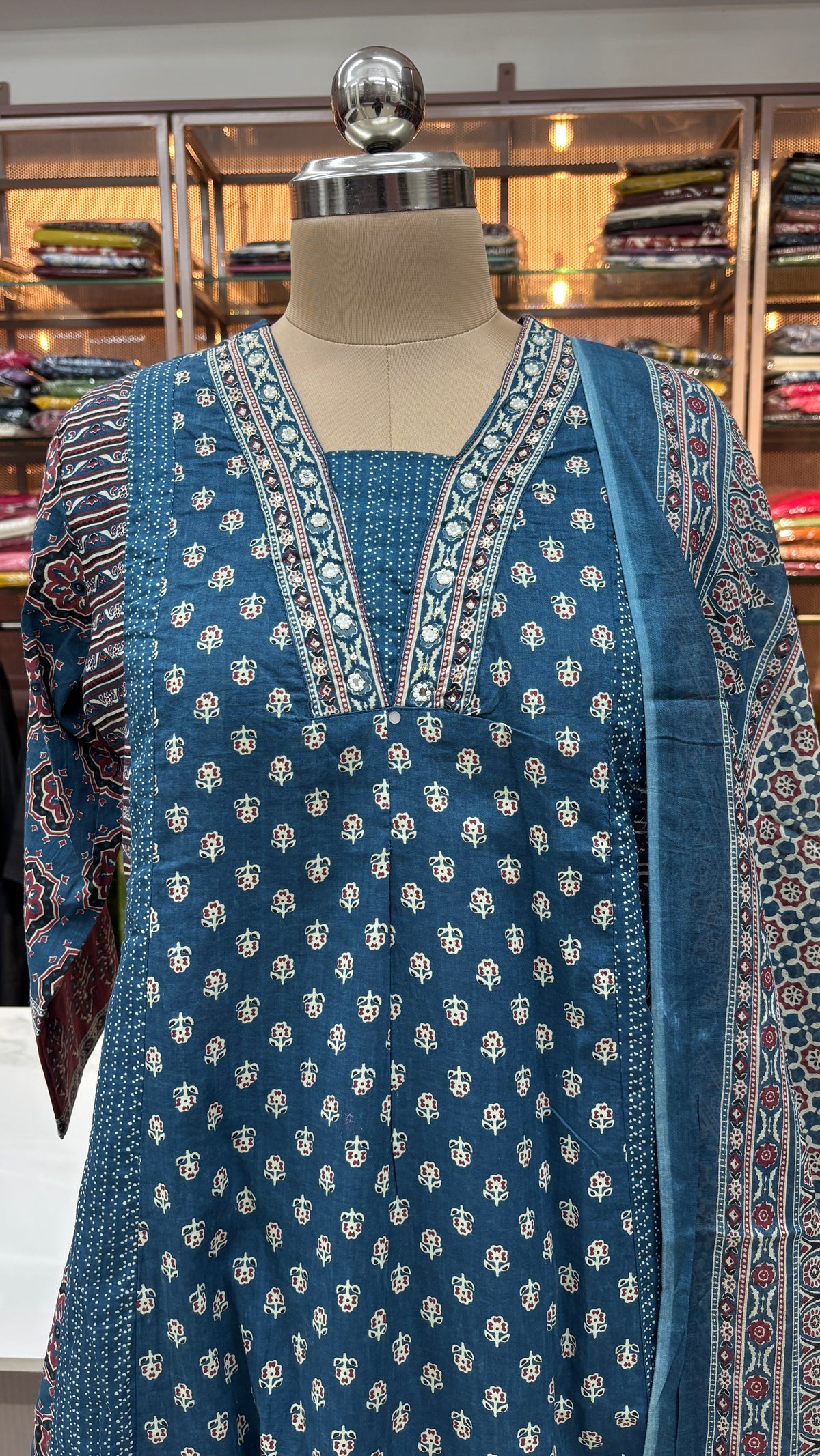 BLUE - PURE COTTON KURTA SET