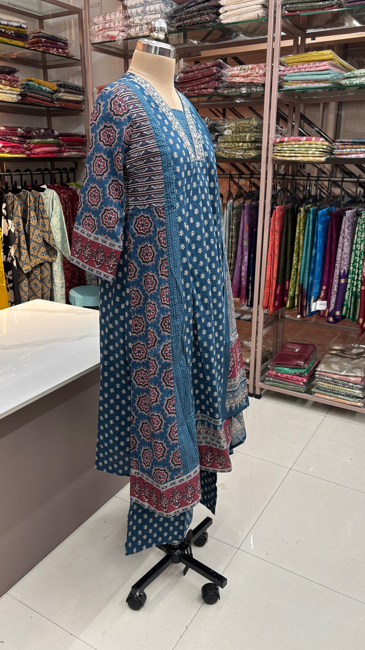 BLUE - PURE COTTON KURTA SET
