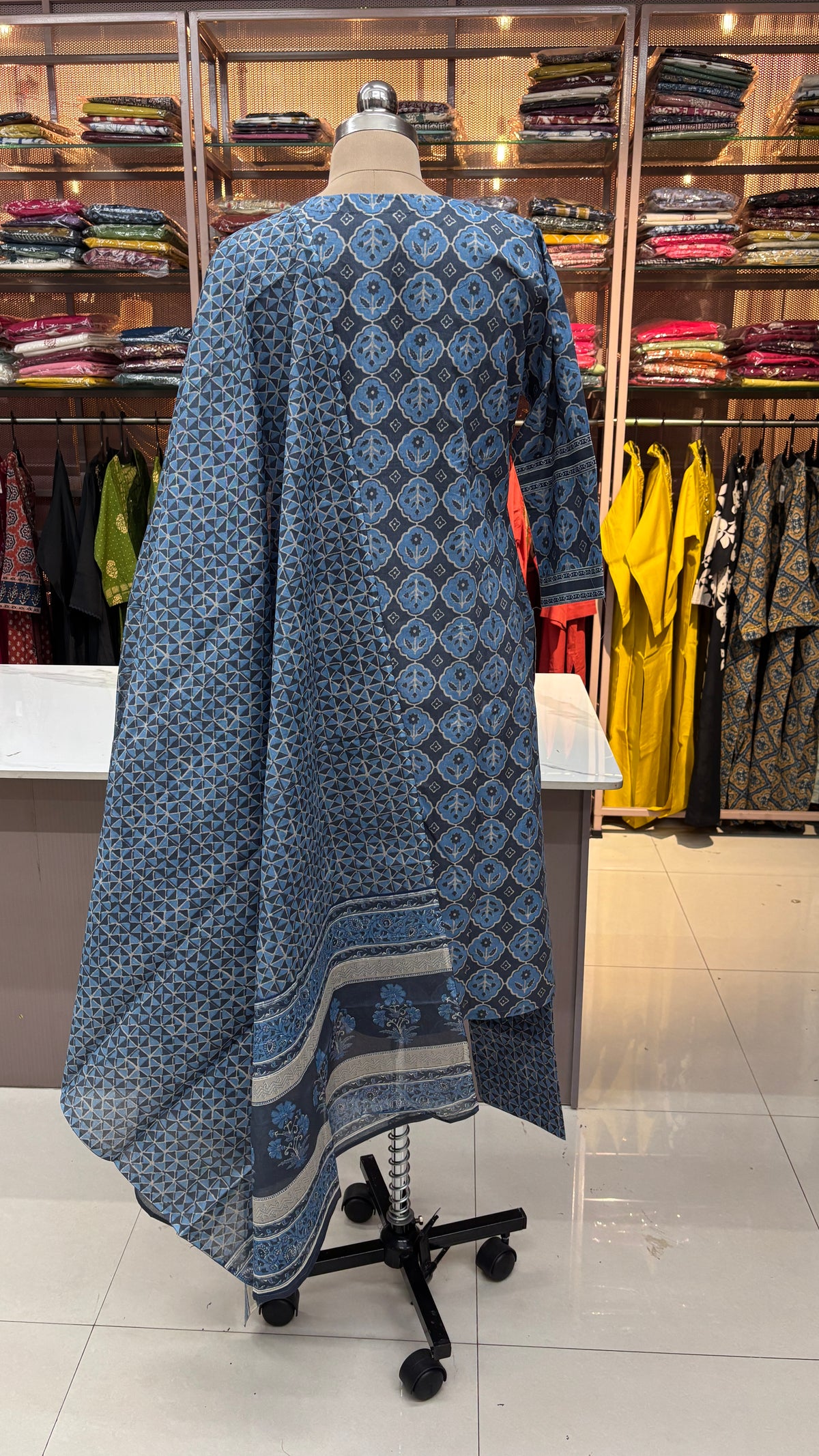 BLUE - PURE COTTON KURTA SET