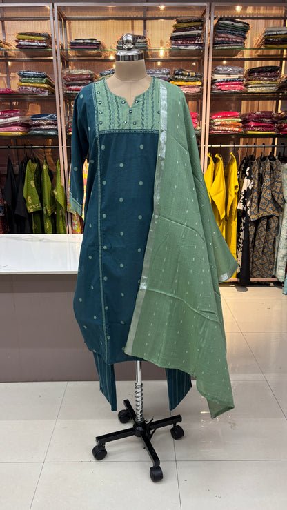 SAGE GREEN - PURE COTTON KURTA SET