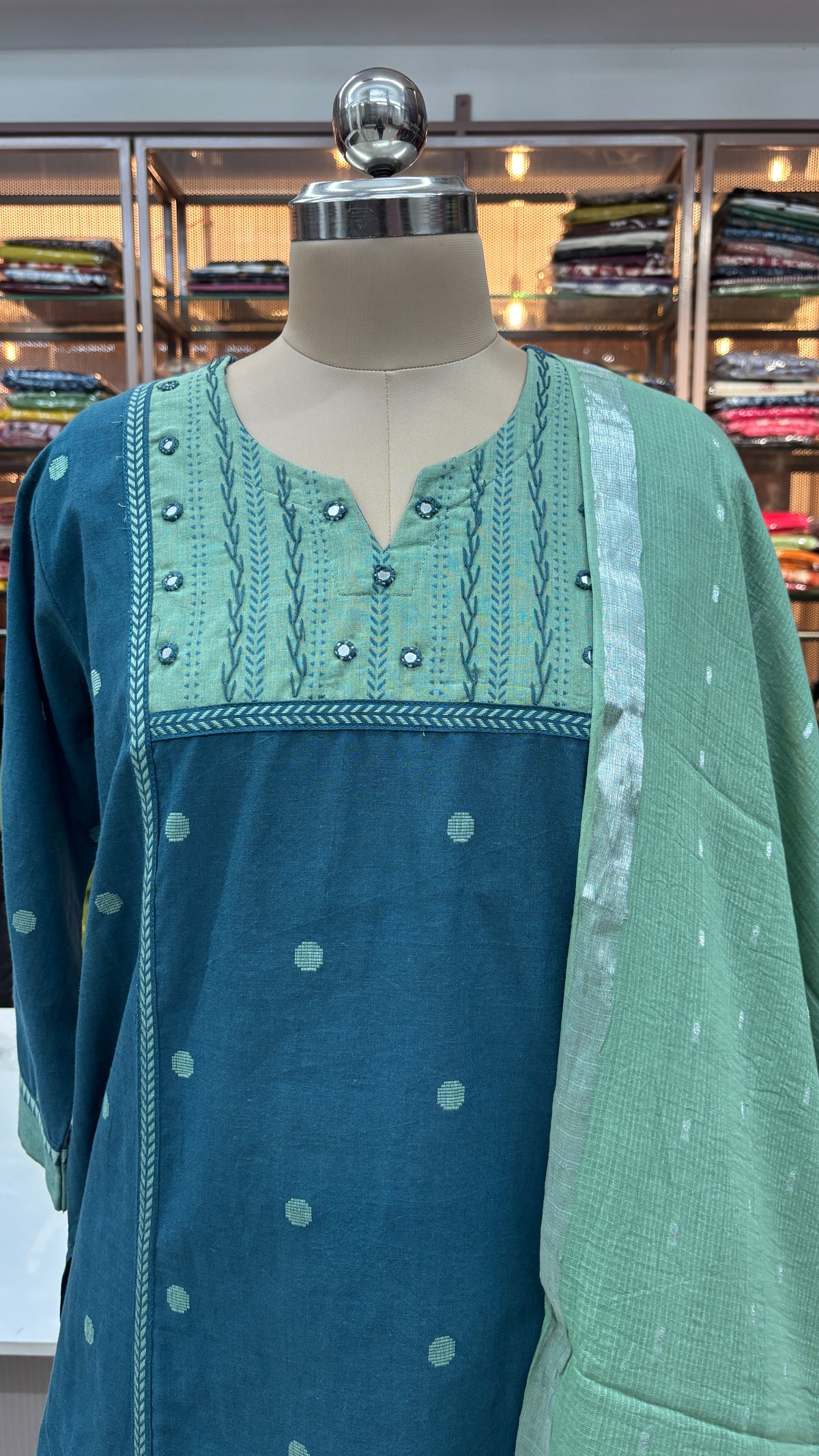 SAGE GREEN - PURE COTTON KURTA SET