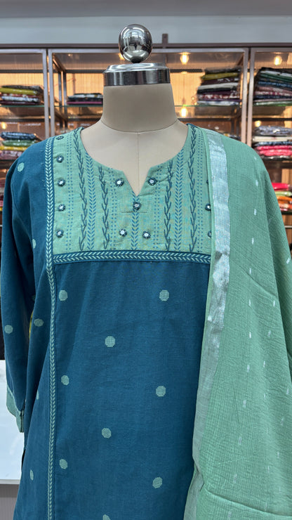 SAGE GREEN - PURE COTTON KURTA SET