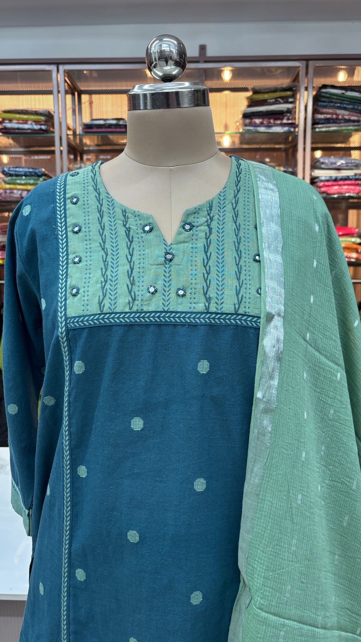 SAGE GREEN - PURE COTTON KURTA SET