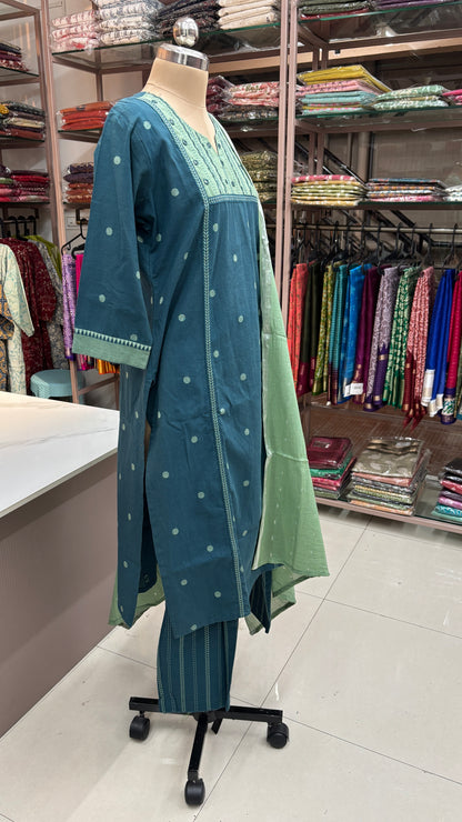 SAGE GREEN - PURE COTTON KURTA SET