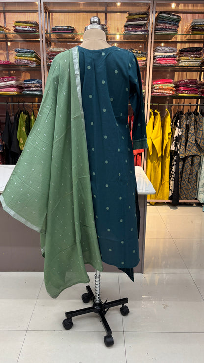 SAGE GREEN - PURE COTTON KURTA SET